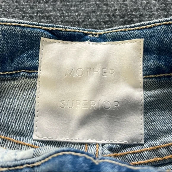 MOTHER Lil’ Tomcat Roller Sneak Jeans I Confess Wash Size 28 Wide Leg Flare - Picture 3 of 11